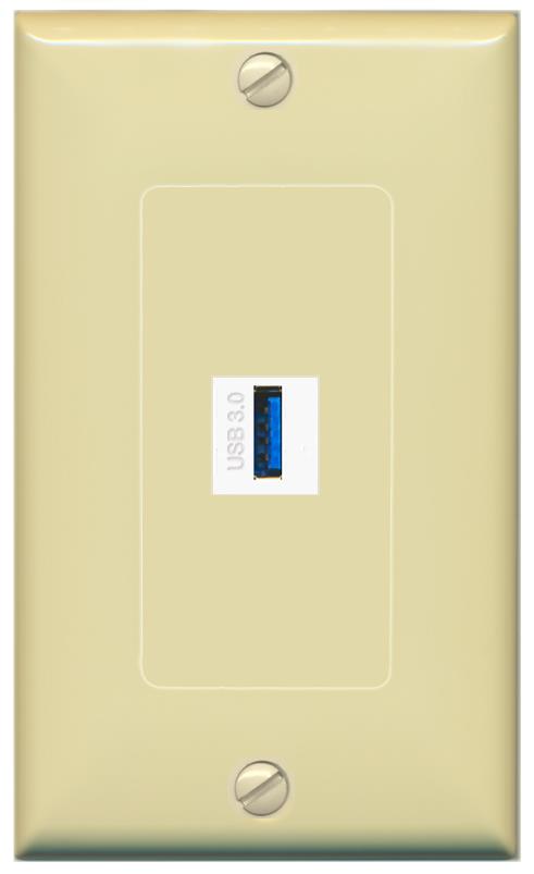 RiteAV -USB-3 Wall Plate [Ivory]