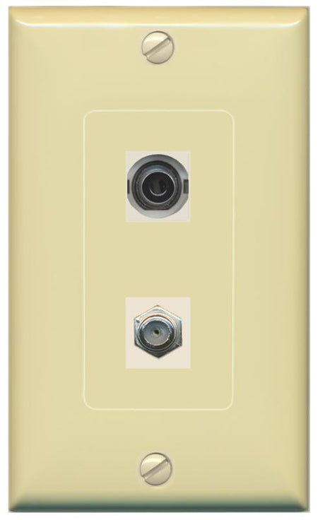 3.5mm COAX Wall Plate [Ivory]