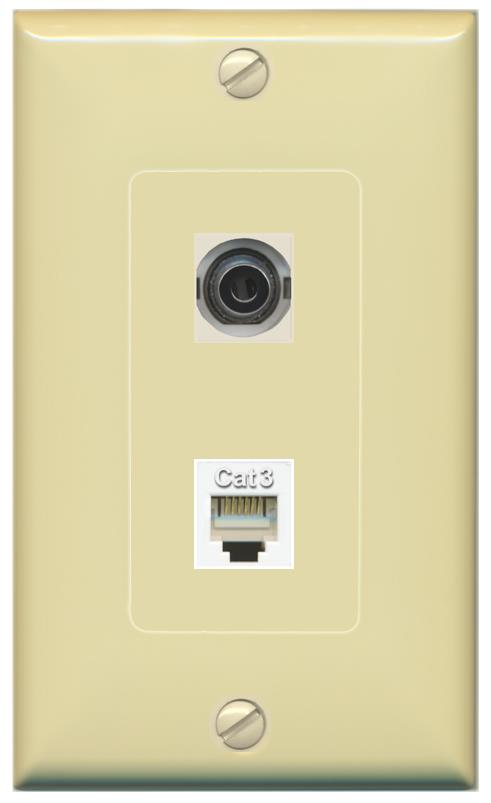 3.5mm PHONE Wall Plate [Ivory]
