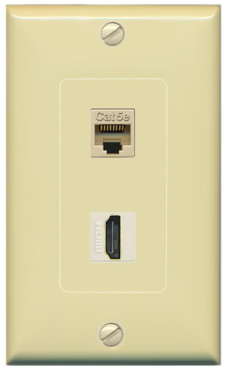 CAT5E HDMI Wall Plate [Ivory]
