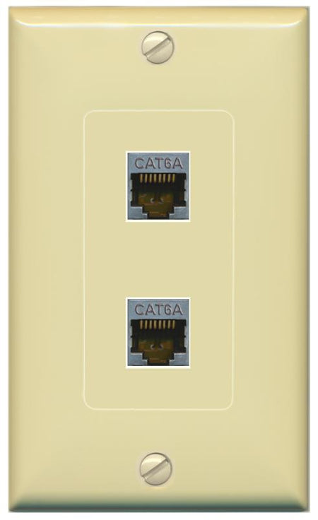 2 CAT6A Wall Plate [Ivory]