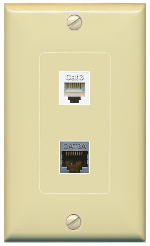 CAT6A PHONE Wall Plate [Ivory]