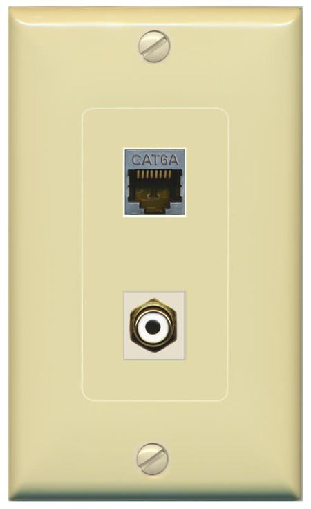 CAT6A RCA-WHITE Wall Plate [Ivory]