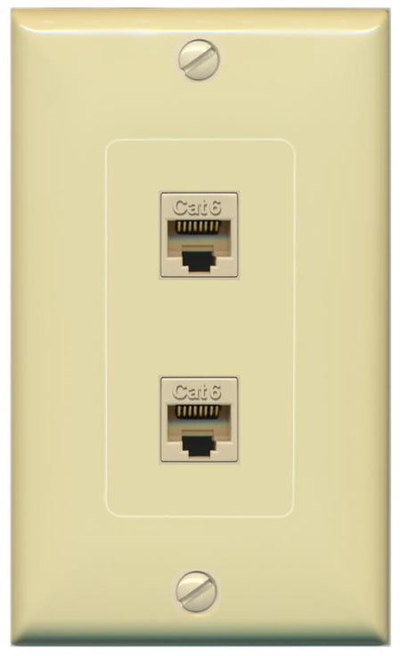 2 CAT6 Wall Plate [Ivory]