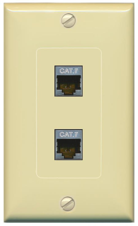2 CAT7 Wall Plate [Ivory]