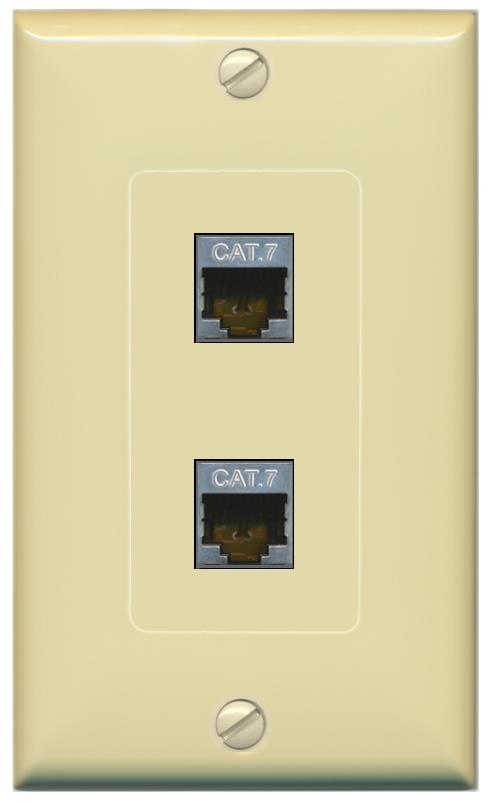 2 CAT7 Wall Plate [Ivory]