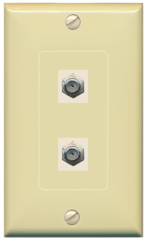 2 COAX Wall Plate [Ivory]