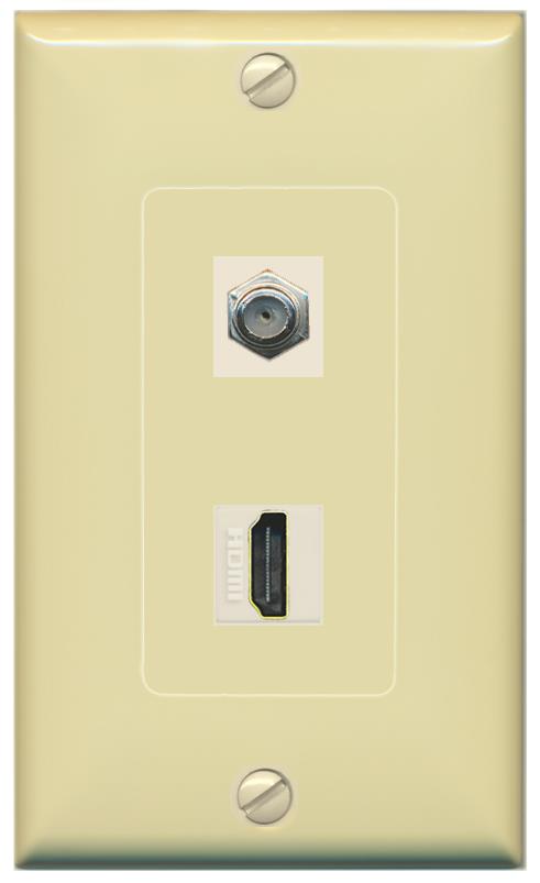 COAX HDMI Wall Plate [Ivory]