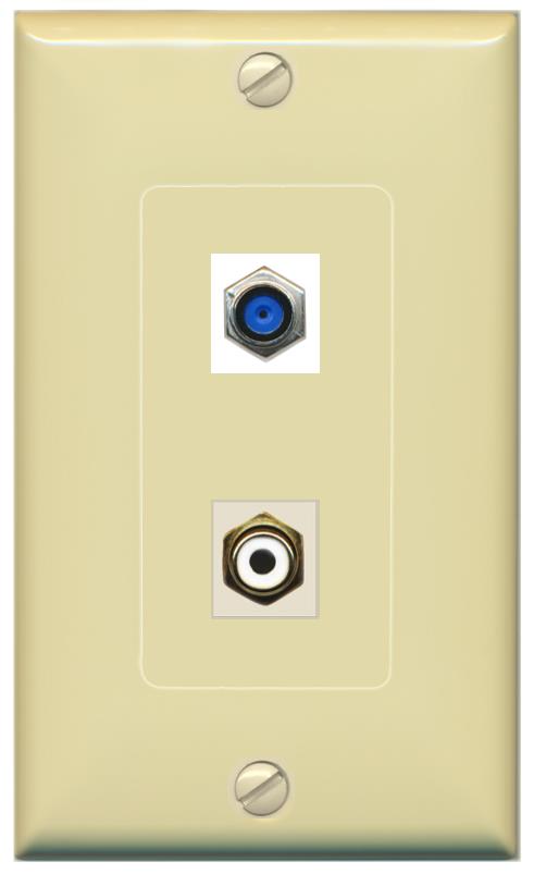F81 RCA-WHITE Wall Plate [Ivory]