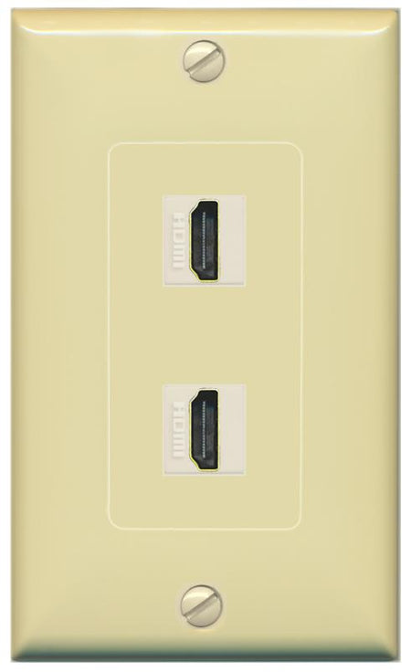 2 HDMI Wall Plate [Ivory]
