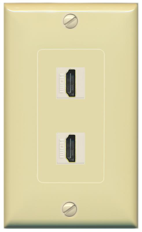 2 HDMI Wall Plate [Ivory]