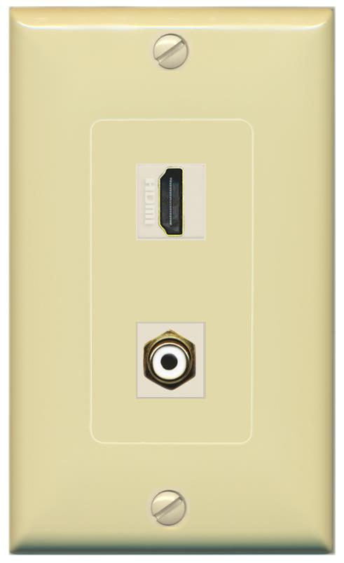 HDMI RCA-WHITE Wall Plate [Ivory]