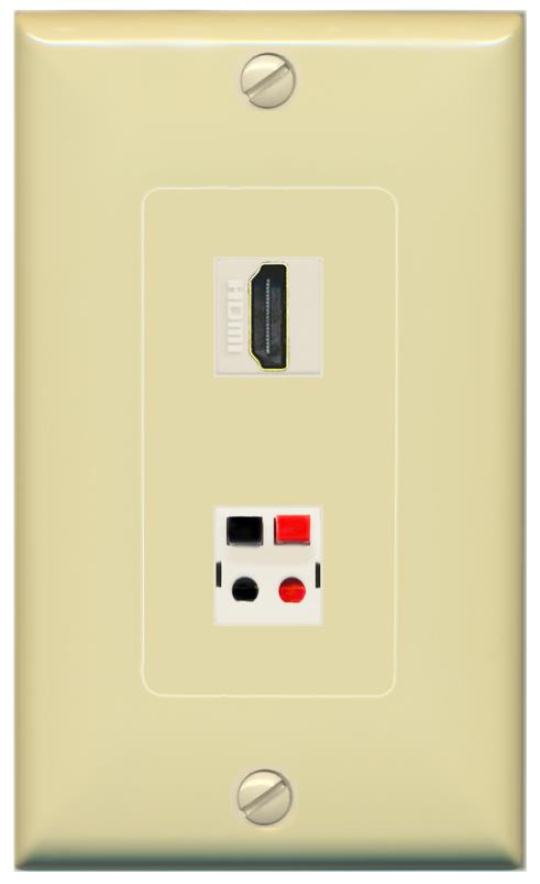 HDMI SPEAKER Wall Plate [Ivory]