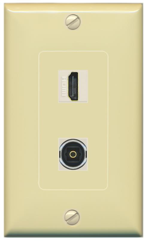 HDMI TOSLINK Wall Plate [Ivory]
