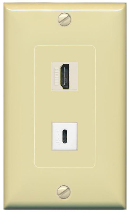HDMI USBC Wall Plate [Ivory]