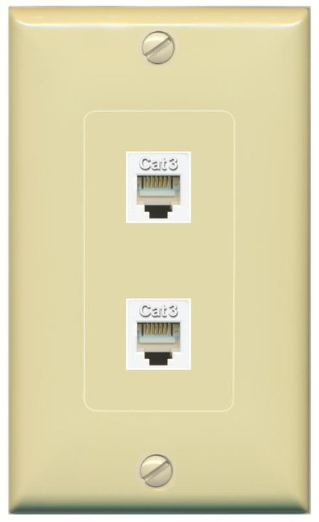 2 PHONE Wall Plate [Ivory]