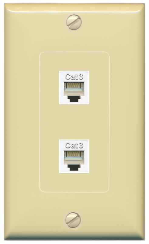2 PHONE Wall Plate [Ivory]