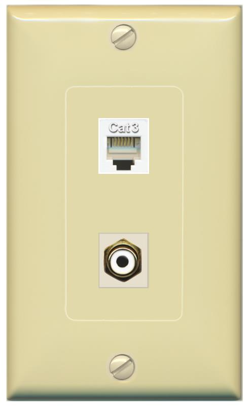 PHONE RCA-WHITE Wall Plate [Ivory]