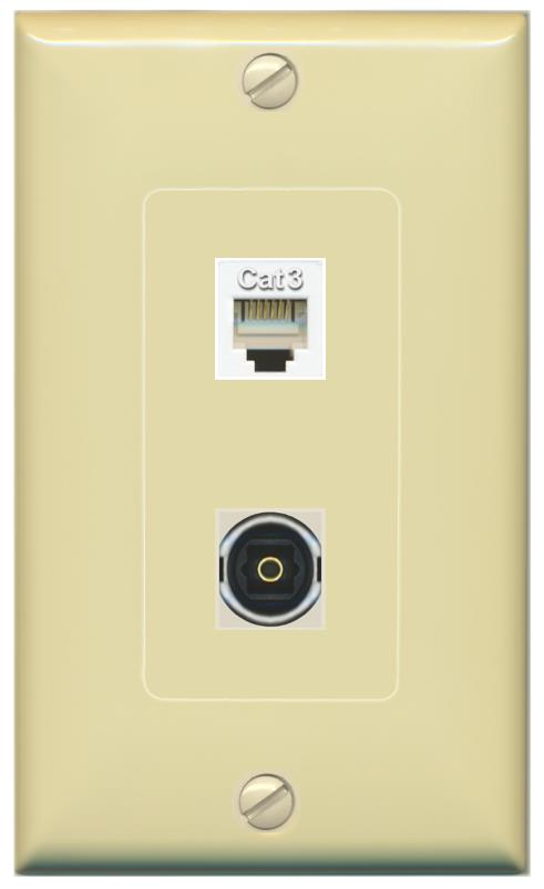 PHONE TOSLINK Wall Plate [Ivory]