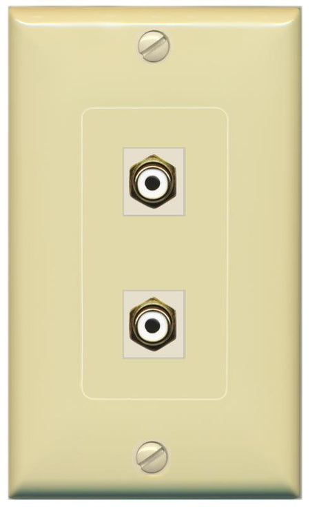 2 RCA-WHITE Wall Plate [Ivory]