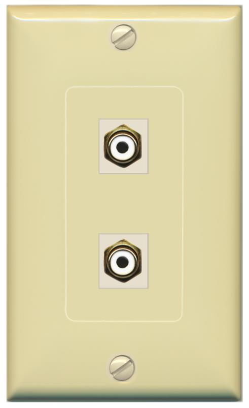 2 RCA-WHITE Wall Plate [Ivory]