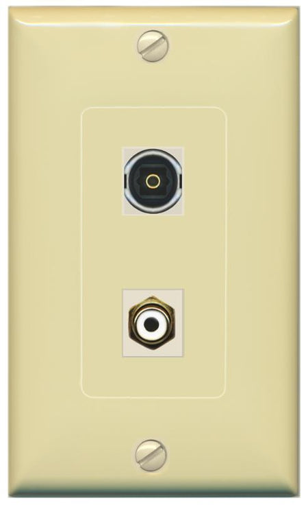 RCA-WHITE TOSLINK Wall Plate [Ivory]