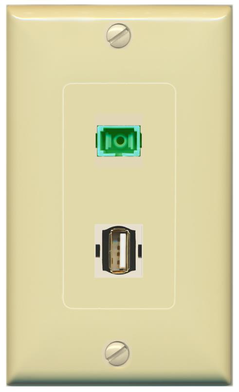 SC-APC-SX USB2 Wall Plate [Ivory]