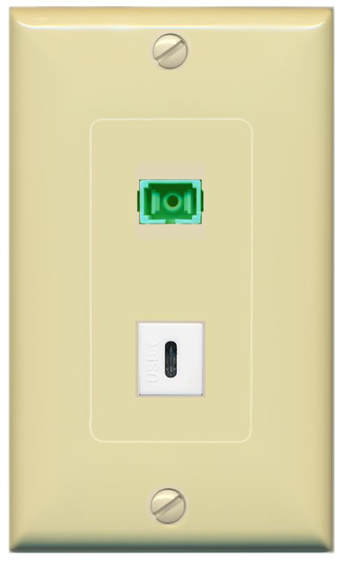 SC-APC-SX USBC Wall Plate [Ivory]