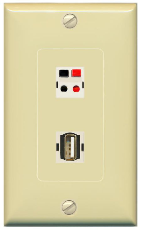 SPEAKER USB2 Wall Plate [Ivory]