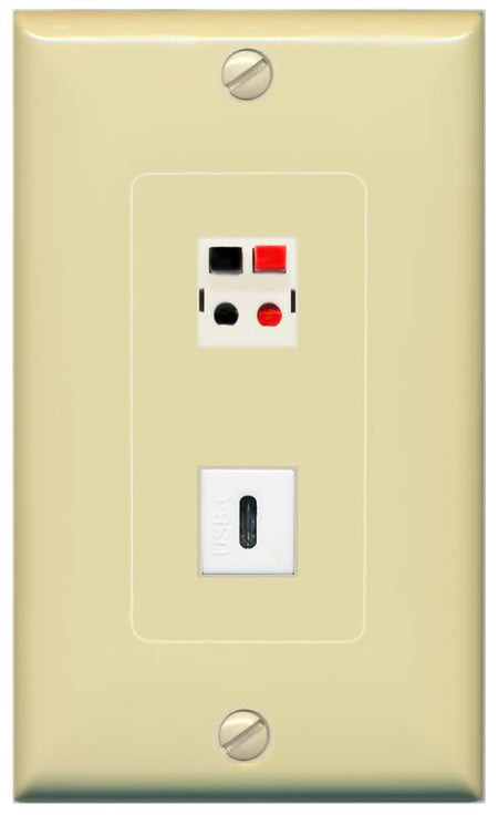 SPEAKER USBC Wall Plate [Ivory]