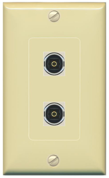 2 TOSLINK Wall Plate [Ivory]