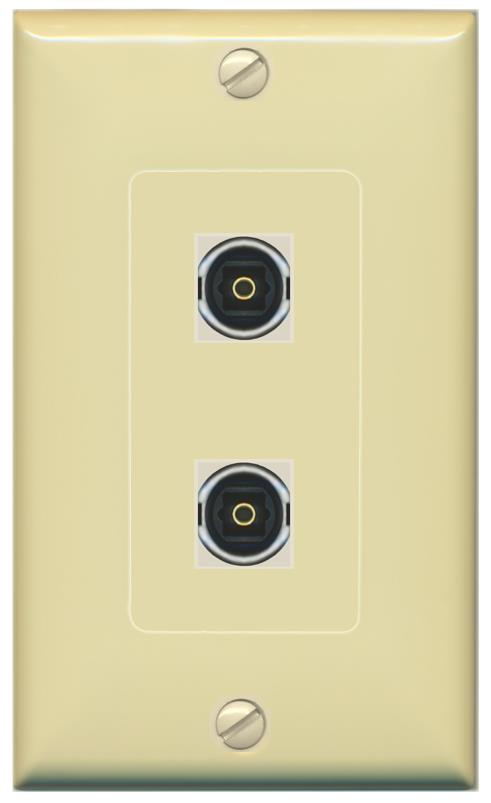 2 TOSLINK Wall Plate [Ivory]