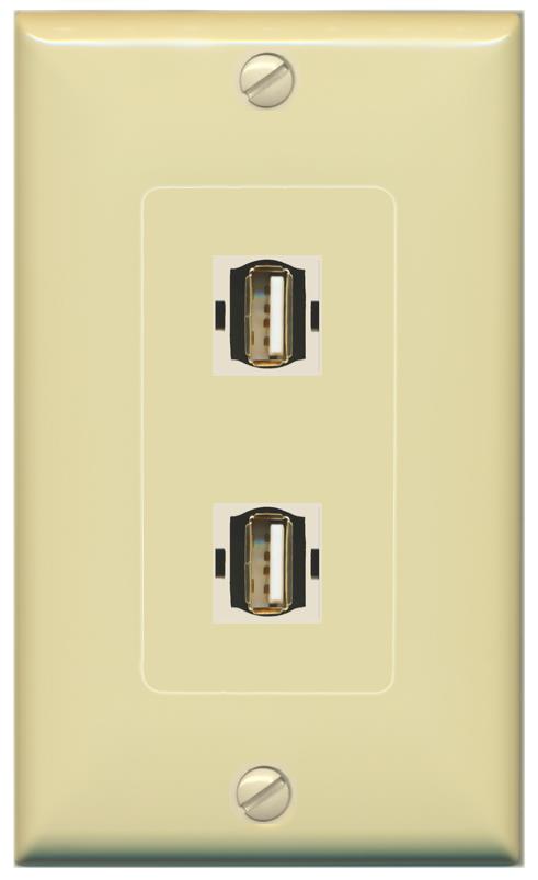 2 USB2 Wall Plate [Ivory]