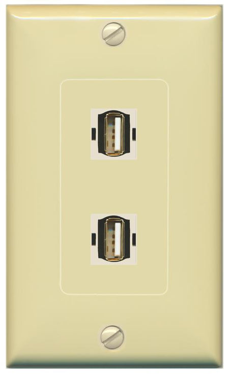 2 USB2 Wall Plate [Ivory]