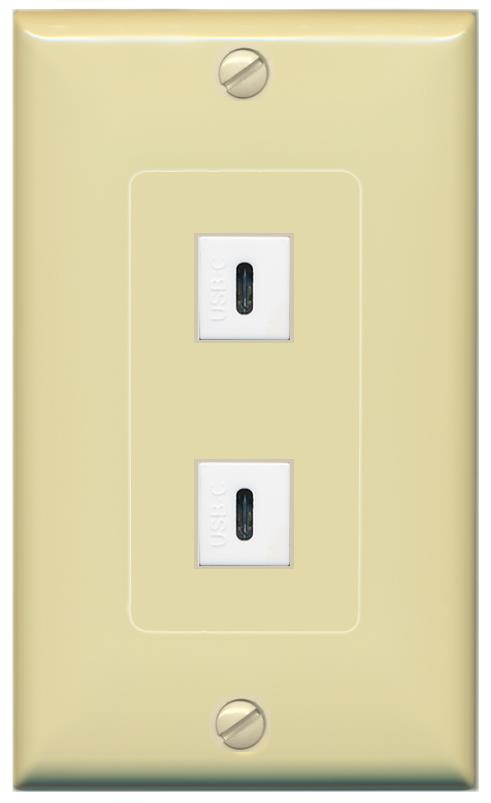 2 USBC Wall Plate [Ivory]