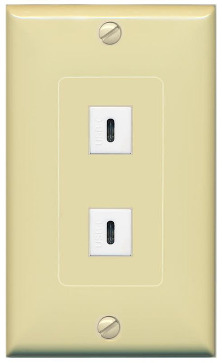2 USBC Wall Plate [Ivory]