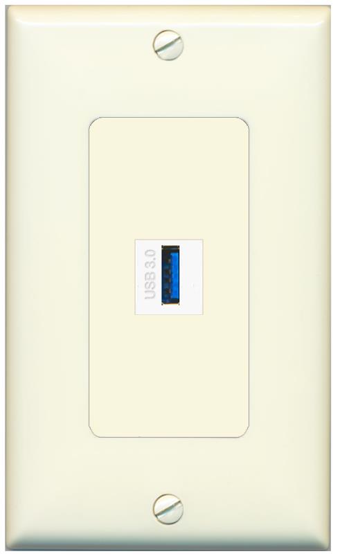 USB-3 Wall Plate [Light-almond]