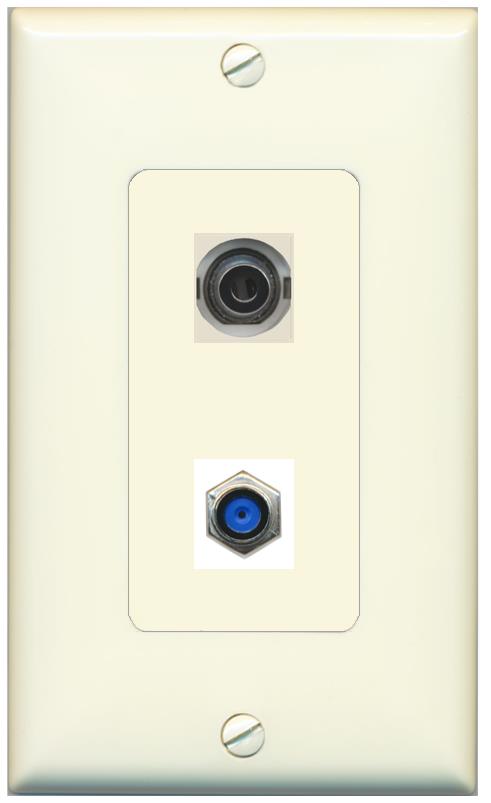 1 3.5mm 1 F81 Wall Plate [Light-almond]