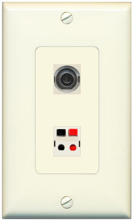 1 3.5mm 1 SPEAKER Wall Plate [Light-almond]