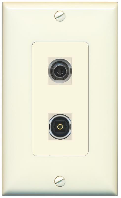 1 3.5mm 1 TOSLINK Wall Plate [Light-almond]