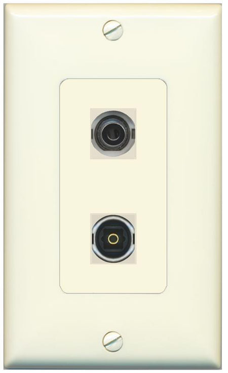 1 3.5mm 1 TOSLINK Wall Plate [Light-almond]
