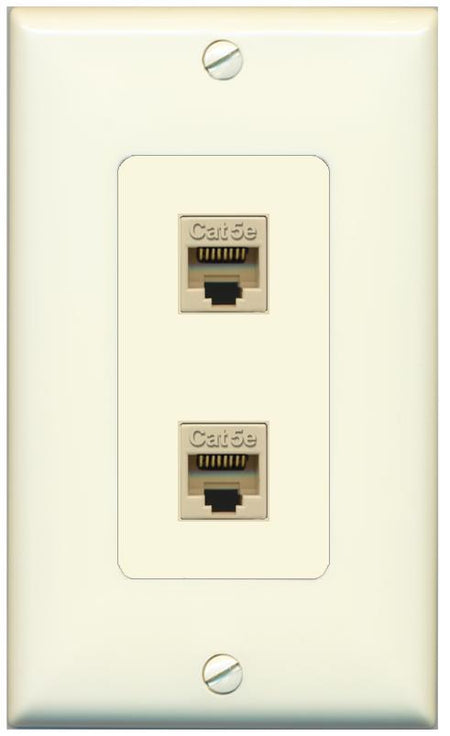 2 CAT5E Wall Plate [Light-almond]