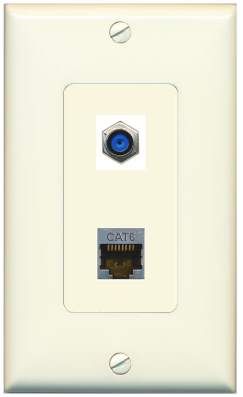 1 CAT6-SHIELDED 1 F81 Wall Plate [Light-almond]