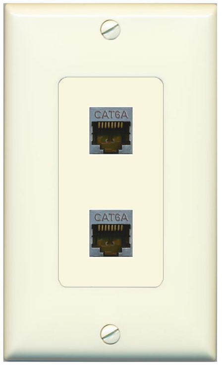 2 CAT6A Wall Plate [Light-almond]