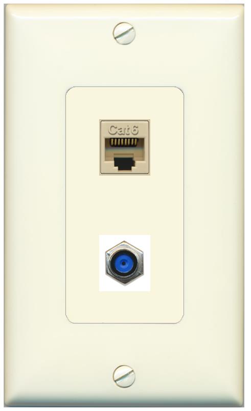 1 CAT6 1 F81 Wall Plate [Light-almond]