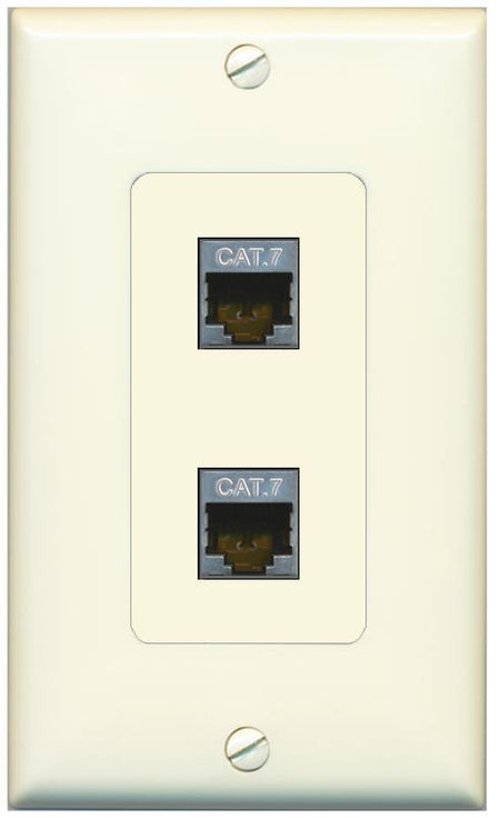 2 CAT7 Wall Plate [Light-almond]