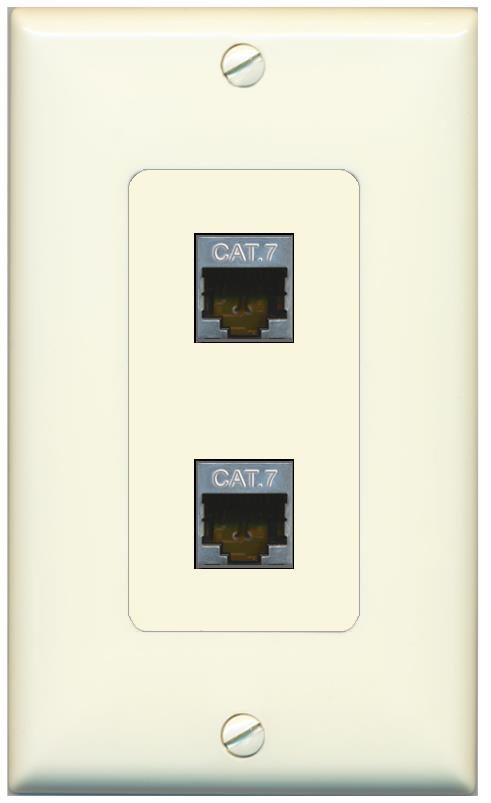 2 CAT7 Wall Plate [Light-almond]