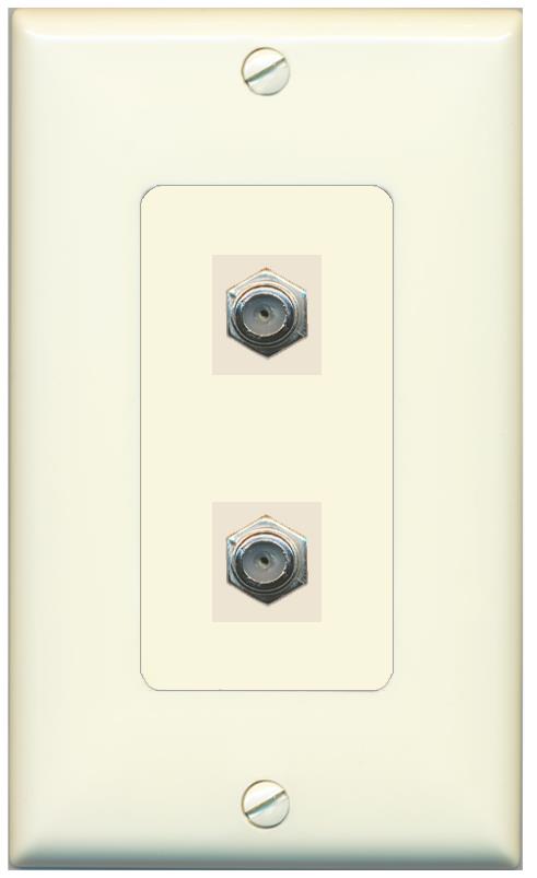 2 COAX Wall Plate [Light-almond]