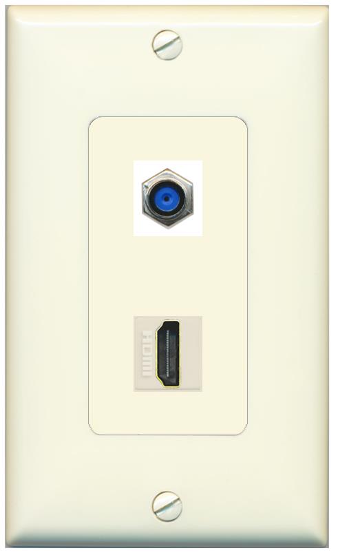 1 F81 1 HDMI Wall Plate [Light-almond]