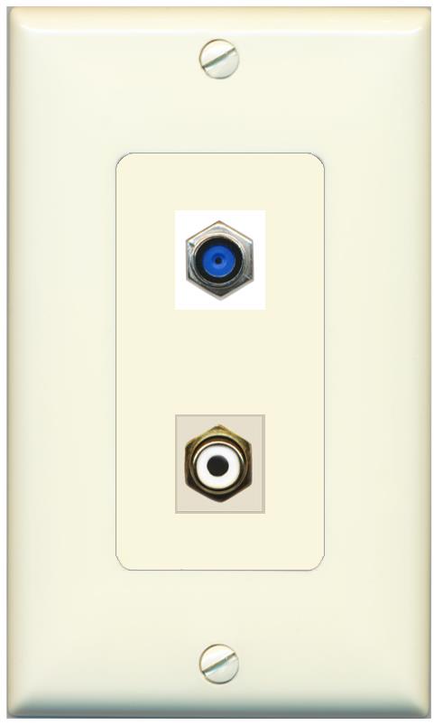 1 F81 1 RCA-WHITE Wall Plate [Light-almond]